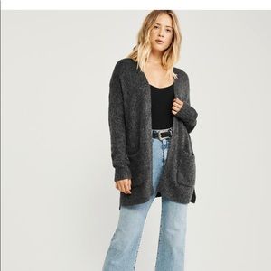 Abercrombie & Fitch Open Front Dark Gray Cardigan